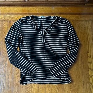 Max Studio Black and White Striped Blouse